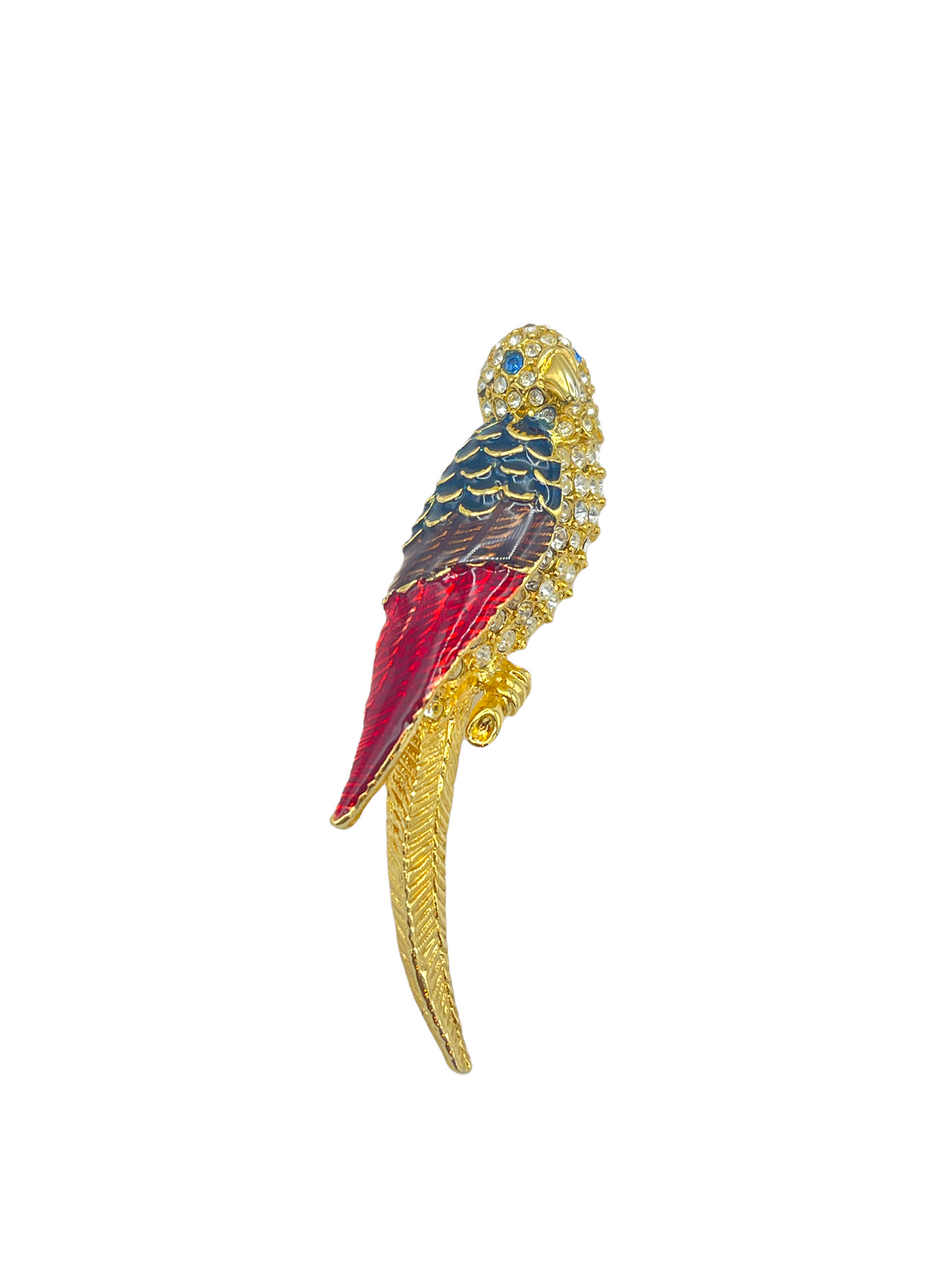 Giorgio Gold Enamel Parrot Bird Vintage Designer Brooch