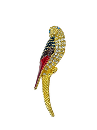 Giorgio Gold Enamel Parrot Bird Vintage Designer Brooch