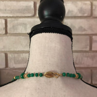 Italian Jade Green Glass Bead Long Layering Necklace By Bozart - 24 Wishes Vintage Jewelry