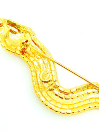 Ivana Pave Rhinestone Snake Vintage Brooch - 24 Wishes Vintage Jewelry