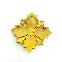 Joan Rivers Cabochon Orange Coral Maltese Cross Mogul Vintage Brooch - 24 Wishes Vintage Jewelry