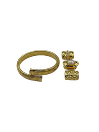 Joan Rivers Gold Interchangeable Barrel Snake Stacking Bangle Bracelet - 24 Wishes Vintage Jewelry