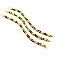 Joan Rivers Gold Link Enamel Vintage Stacking Bracelets - 24 Wishes Vintage Jewelry