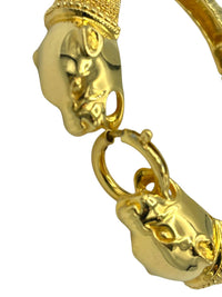 Joan Rivers Gold Panther Vintage Hinged Bangle Bracelet - 24 Wishes Vintage Jewelry