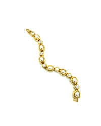 Joan Rivers Gold Pearl & Rhinestone Vintage Stacking Bracelet - 24 Wishes Vintage Jewelry