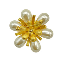 Joan Rivers Gold Pearls & Crystal Vintage Brooch - 24 Wishes Vintage Jewelry