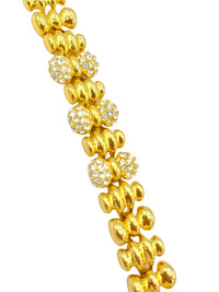 Joan Rivers Gold Rhinestone Link Bracelet - 24 Wishes Vintage Jewelry