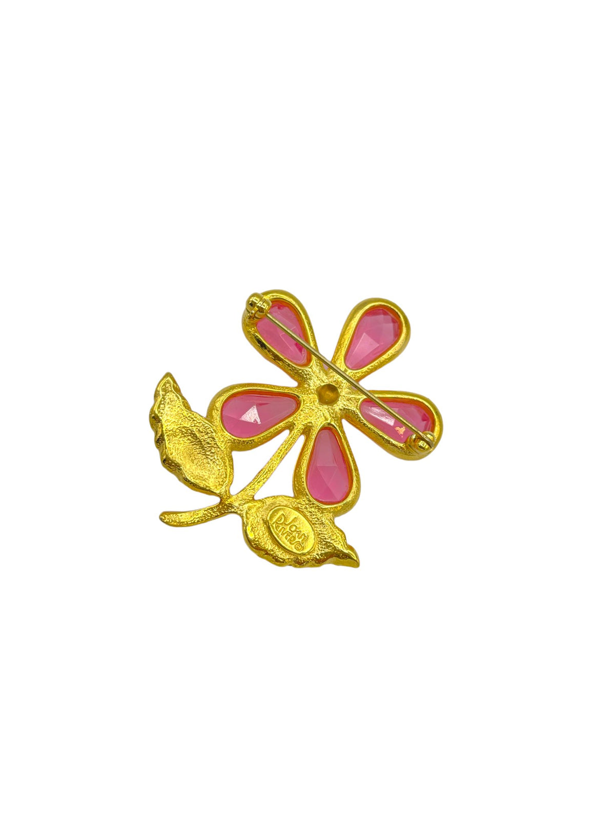 Joan Rivers Pink Flower Vintage Brooch - 24 Wishes Vintage Jewelry