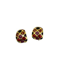 Joan Rivers Purple Plique-a-Jour Clip-On Earrings - 24 Wishes Vintage Jewelry