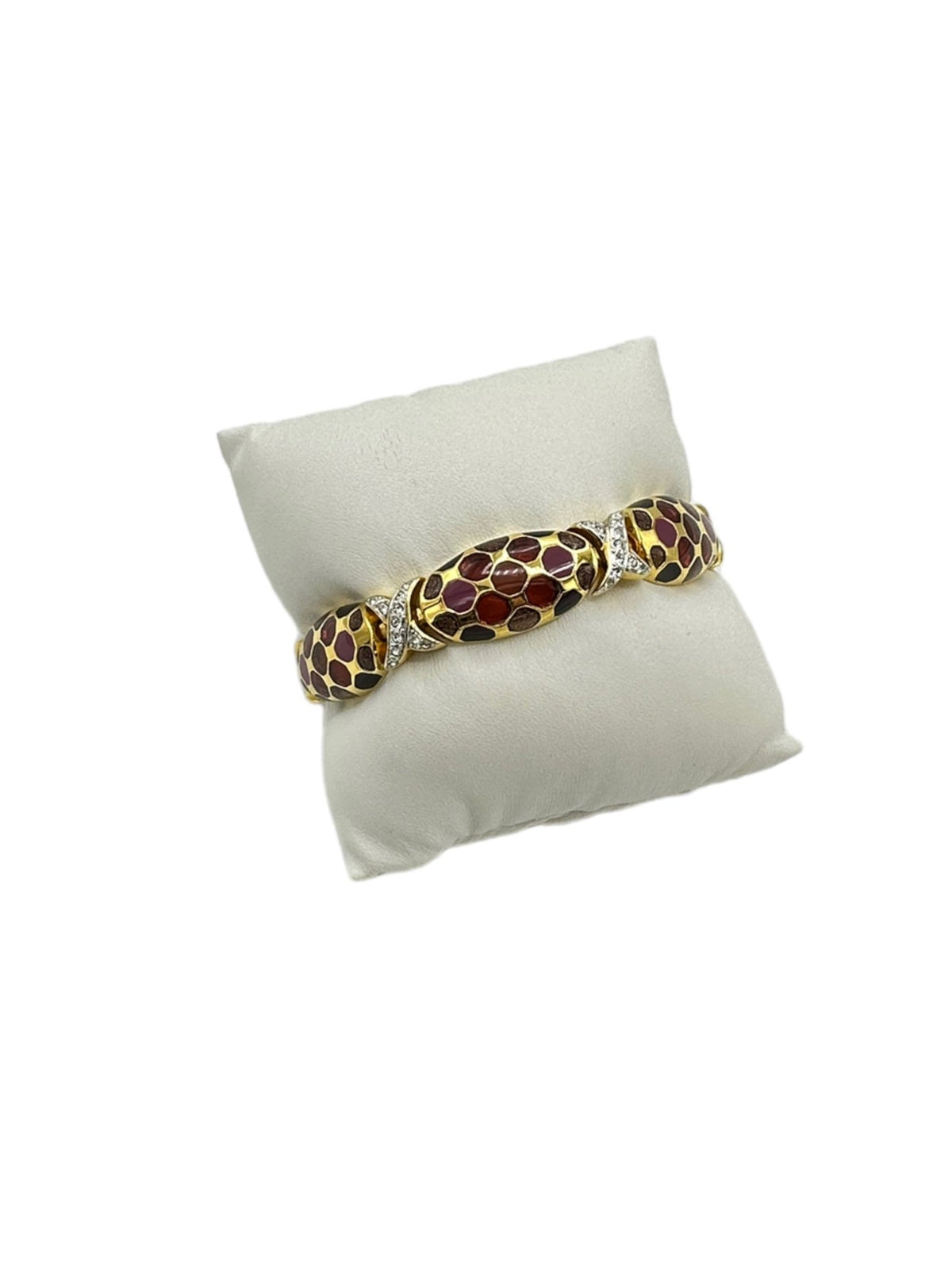 Joan Rivers Purple Plique-a-Jour Panel Link Crystal Bracelet - 24 Wishes Vintage Jewelry