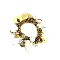 Joan Rivers Seashell Vintage Stretch Charm Bracelet - 24 Wishes Vintage Jewelry