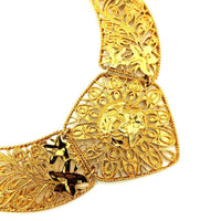 Jose Maria Barrera Gold Filigree Style Bib Statement Pendant - 24 Wishes Vintage Jewelry