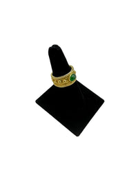 Joseph Esposito ESPO Etruscan Byzantine Style Cabochon Band Ring - 24 Wishes Vintage Jewelry