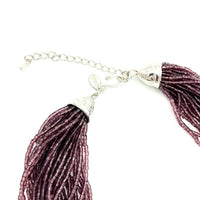 Kenneth Jay Lane Amethyst Purple Czech Glass Bead Torsade Vintage Necklace - 24 Wishes Vintage Jewelry