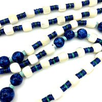 Kenneth Jay Lane Blue Puka Shell MOP Boho Vintage Layering Necklace - 24 Wishes Vintage Jewelry