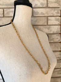 Kenneth Jay Lane Classic Gold Long Chain Necklace - 24 Wishes Vintage Jewelry
