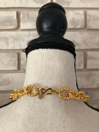 Kenneth Jay Lane Classic Gold Long Twisted Link Chain Necklace - 24 Wishes Vintage Jewelry