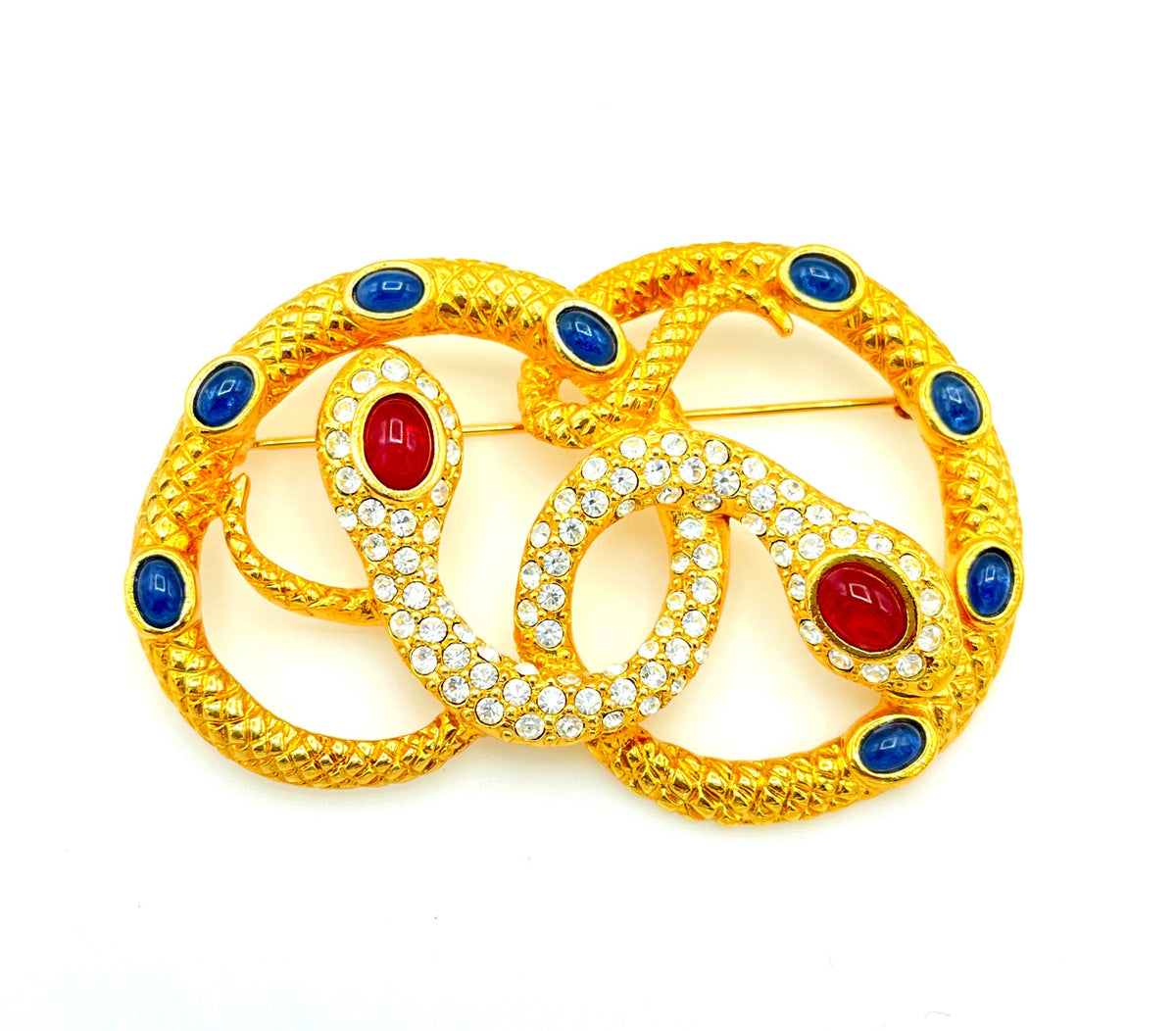 Kenneth Jay Lane Intertwined Snake Brooch - 24 Wishes Vintage Jewelry