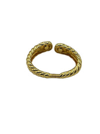 Kenneth Jay Lane KJL Gold Hinge Cuff Vintage Interchangeable Textured Cabochon Bracelet - 24 Wishes Vintage Jewelry