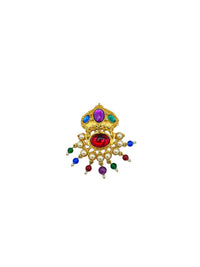 Kenneth Jay Lane KJL Gold Mogul India Jewel Colors Crown Brooch - 24 Wishes Vintage Jewelry