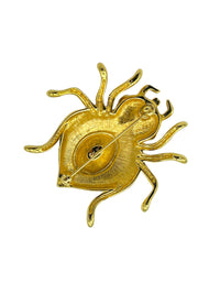 Kenneth Jay Lane Large Bug Beetle Rhinestone Brooch - 24 Wishes Vintage Jewelry