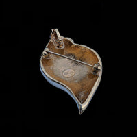 Kenneth Jay Lane Pink Rhinestone White Rhinestone Vintage Shell Brooch - 24 Wishes Vintage Jewelry