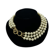 Kenneth Jay Lane Three Strand White Pearl KJL Necklace - 24 Wishes Vintage Jewelry