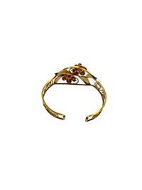 Krementz Rose Floral Vintage Cuff Bracelet - 24 Wishes Vintage Jewelry