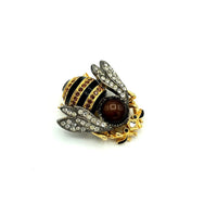 Large Edgar Berebi Figural Enamel Bee Brooch - 24 Wishes Vintage Jewelry