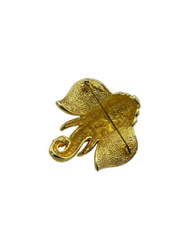 Large Gold Mogul Elephant Statement Brooch - 24 Wishes Vintage Jewelry