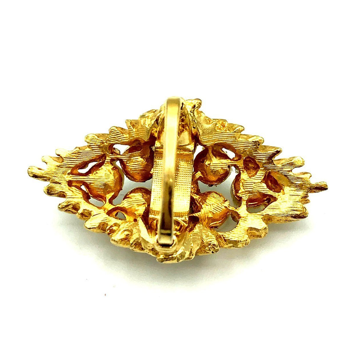 Large Gold Rhinestone & Pearl Vintage Cocktail Ring - 24 Wishes Vintage Jewelry