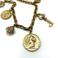 Large Gold Victorian Revival Charm Vintage Pendant - 24 Wishes Vintage Jewelry