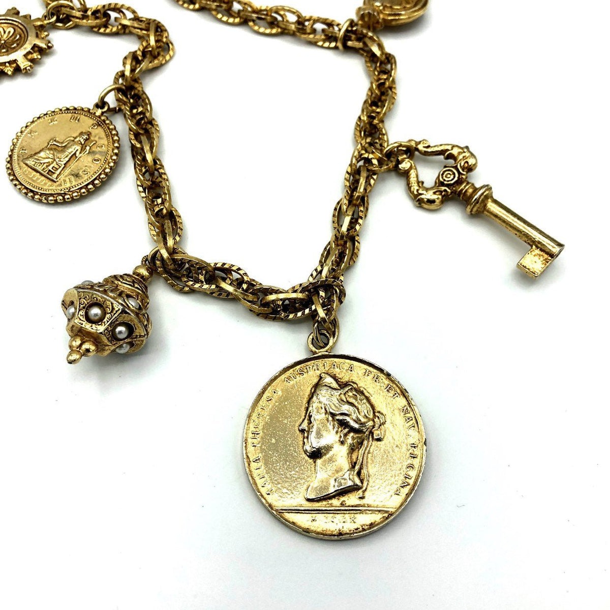 Large Gold Victorian Revival Charm Vintage Pendant - 24 Wishes Vintage Jewelry