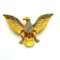Les Bernard Gold Patriotic Eagle Vintage Brooch - 24 Wishes Vintage Jewelry