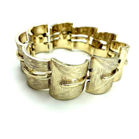 Lisner Classic Gold Modernist Link Bracelet - 24 Wishes Vintage Jewelry