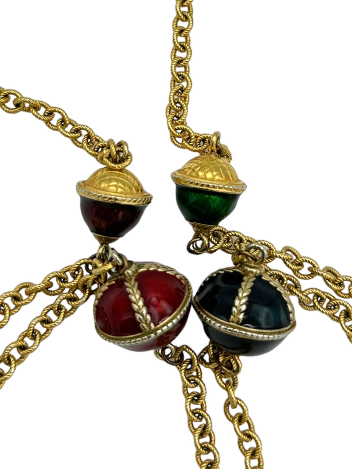 Liz Claibourne Chain Enamel Orb Layering Necklace - 24 Wishes Vintage Jewelry
