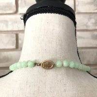 Marvella Faux Light Green Jade Bead Layering Necklace - 24 Wishes Vintage Jewelry