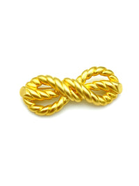 Matt Gold Rope Bow Classic Vintage Brooch by Mimi di N - 24 Wishes Vintage Jewelry