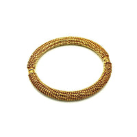 Milor Sterling Gold Washed Hinged Vintage Bangle Bracelet - 24 Wishes Vintage Jewelry