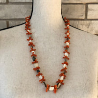 Miriam Haskell Vintage Faux Orange Coral Necklace - 24 Wishes Vintage Jewelry