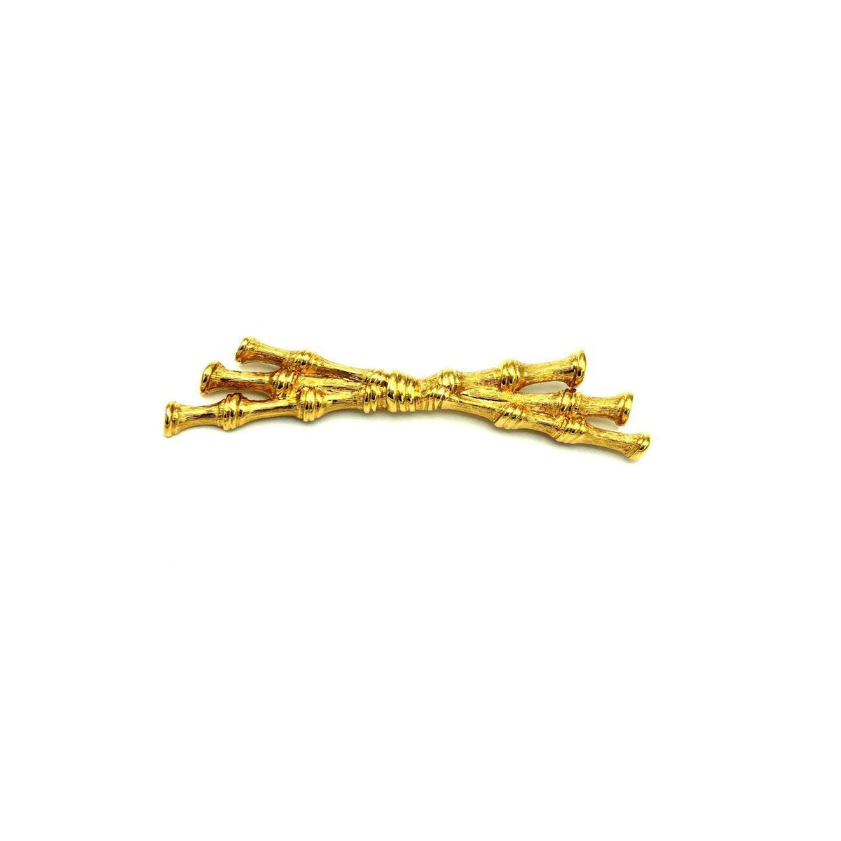 Monet Classic Gold Bamboo Vintage Bar Brooch - 24 Wishes Vintage Jewelry