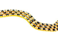 Monet Gold Black & White Checkerboard Rhinestone Bracelet - 24 Wishes Vintage Jewelry