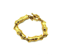 Monet Gold Chunky Bamboo Stacking Bracelet - 24 Wishes Vintage Jewelry