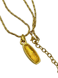 Monet Jewelry Gold Adjustable Chain Blue Enamel Vintage Pendant - 24 Wishes Vintage Jewelry