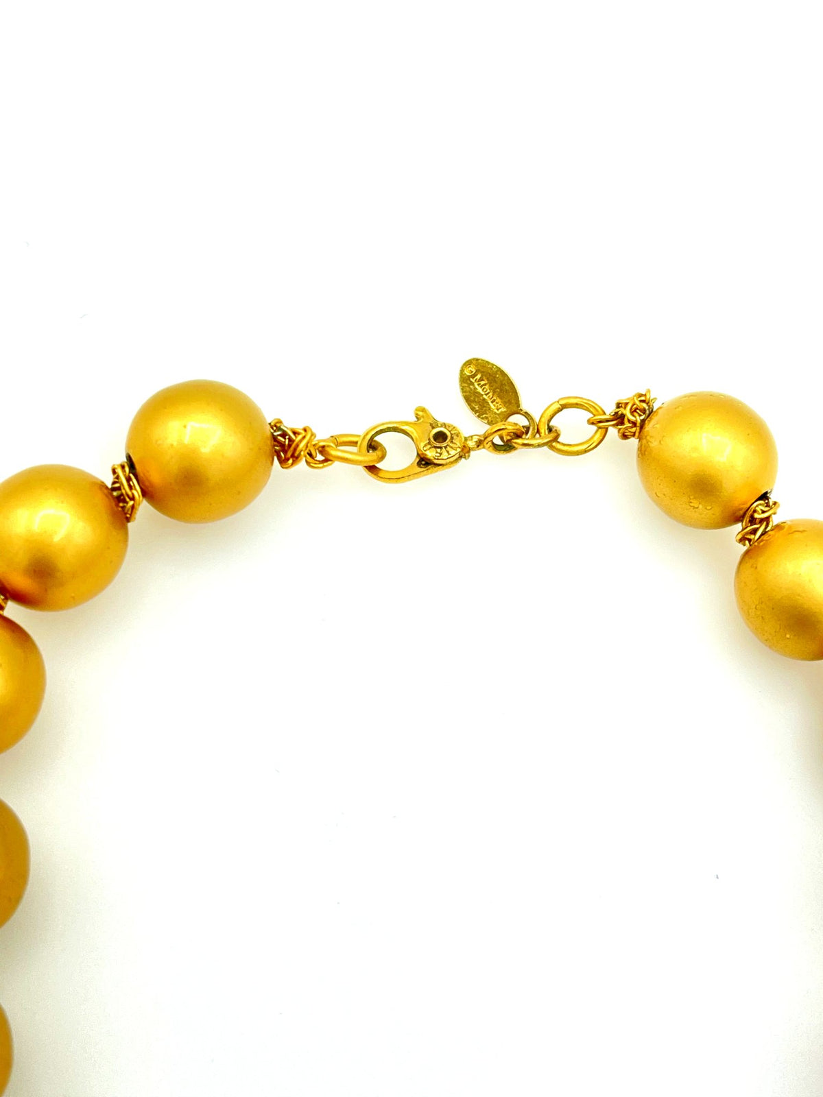 Monet Matt Gold Ball Chain Vintage Necklace - 24 Wishes Vintage Jewelry