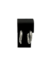 Monet Silver Twisted Hoop Pierced Earrings - 24 Wishes Vintage Jewelry
