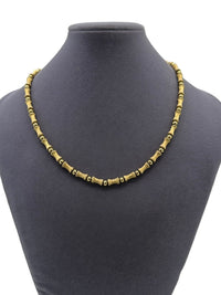 Monet Vintage Jewelry Gold Bamboo Textured Link Necklace - 24 Wishes Vintage Jewelry