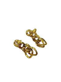 Monet Vintage Jewelry Gold Chain Dangle Clip-on Earrings - 24 Wishes Vintage Jewelry