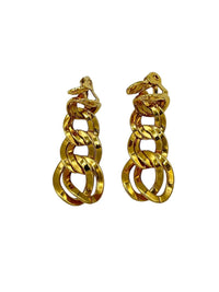 Monet Vintage Jewelry Gold Chain Dangle Clip-on Earrings - 24 Wishes Vintage Jewelry
