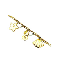 Napier Gold Enamel Seahorse Starfish Shell Vintage Charm Bracelet - 24 Wishes Vintage Jewelry